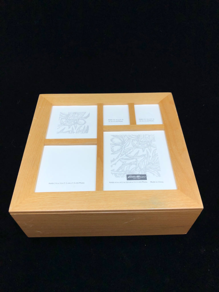 LT WOOD PHOTO STORAGE BOX.