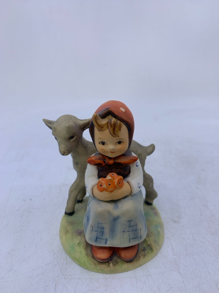 VTG HUMMEL GOOD FRIENDS GIRL W/ LAMB #182 1983.
