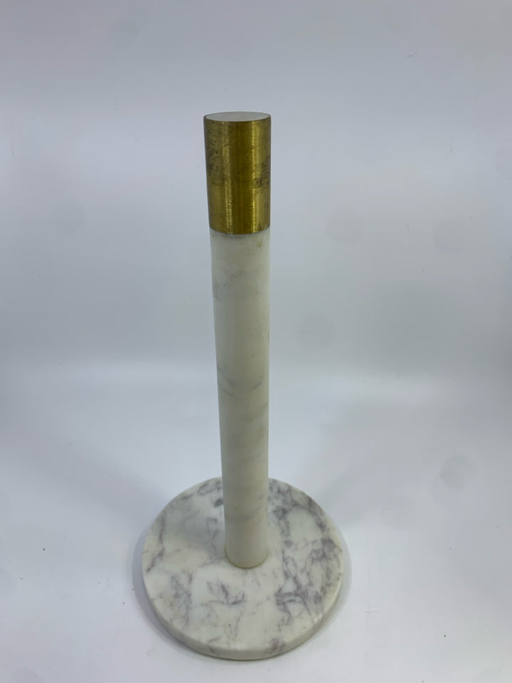 HEAVY MARBLE PAPER TOWEL HOLDER W/GOLD BLOOMINGVILLE.