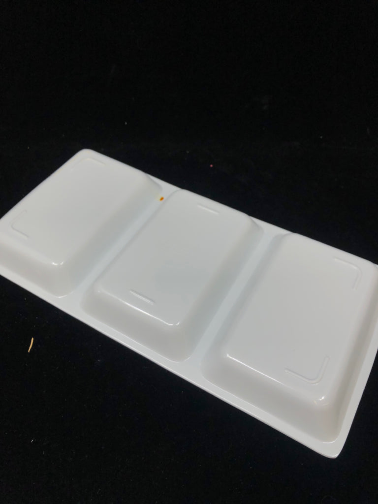 PINK & BLUE FLORAL 3 DISH SERVING PLATTER.