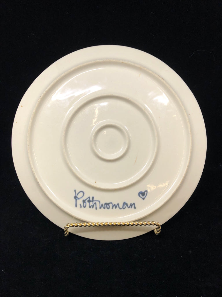 VTG ROTHWOMAN CERAMIC PLATTER W/DOTS AND LINES.