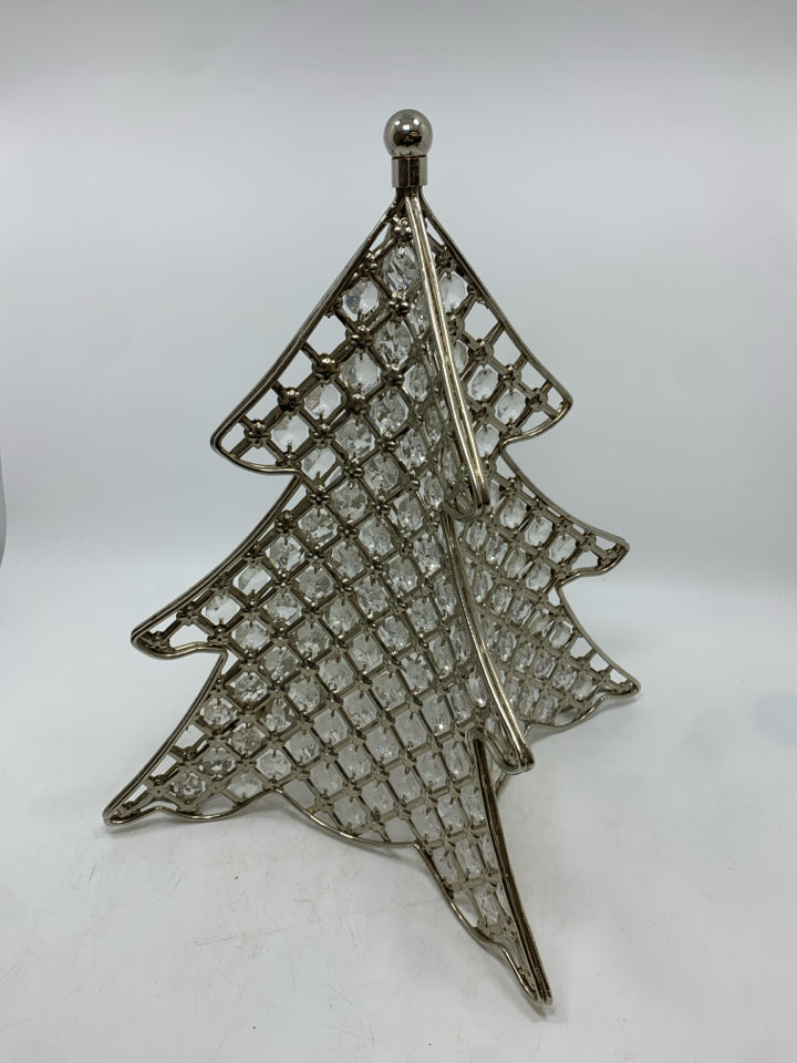 LG JEWELED WINTER TREE W/SILVER BASE.