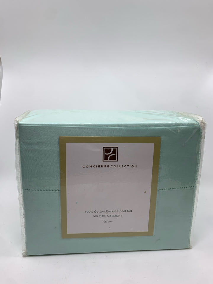 NIP SEAFOAM GREEN QUEEN SIZE SHEET SET