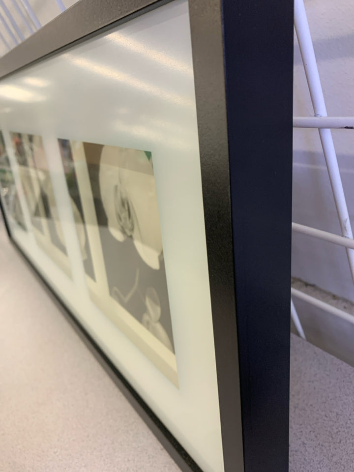 BLACK/WHITE FLOWERS SHADOWBOX WALL ART.