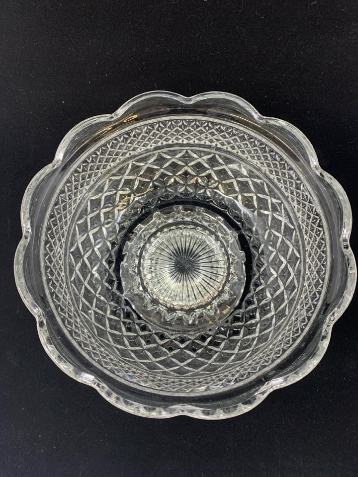 DECORATIVE GLASS SERVING BOWL.