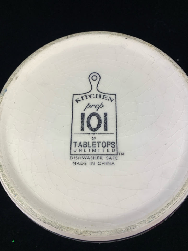LARGE STRIPE POPCORN BOWL.