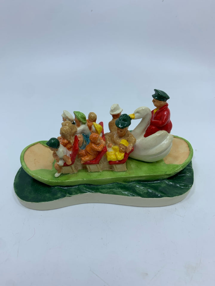 VTG SEBASTIAN MINIATURES SWAN BOAT FIGURINE.