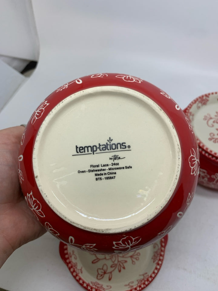 4 PC SOUP BOWLS W/ LIDS.
