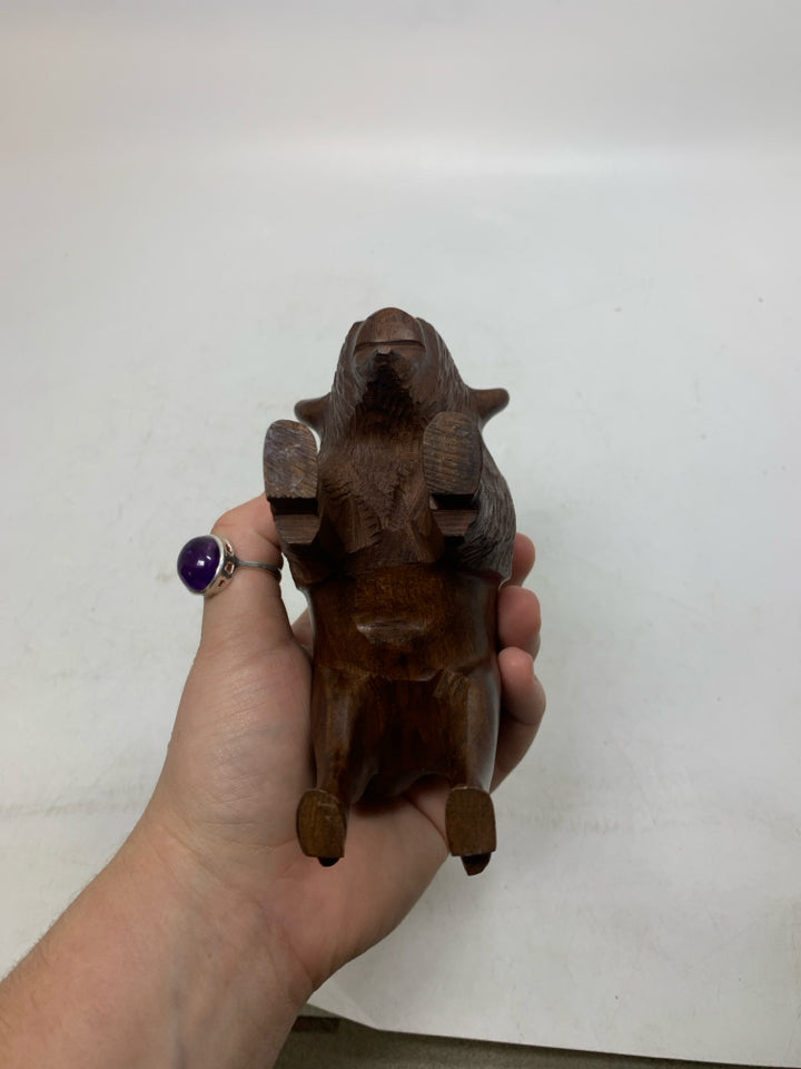 WOOD CARVED BISON.