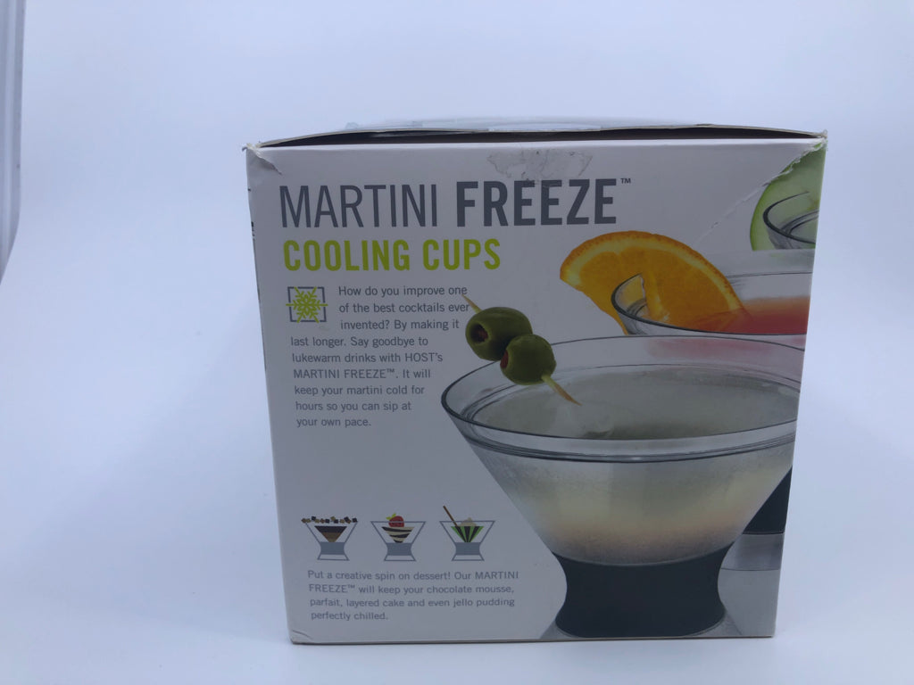 2 NIB MARTINI FREEZE PLASTIC GLASSES
