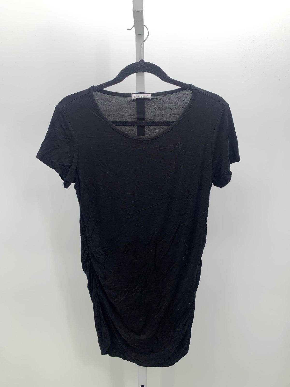 Black Size Medium Maternity Short Sleeve Shirt