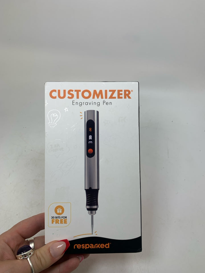 NIB RESPARKED CUSTOMIZER ENGRAVING PEN W/ 30 BITS CORDLESS PORTABLE TOOL.