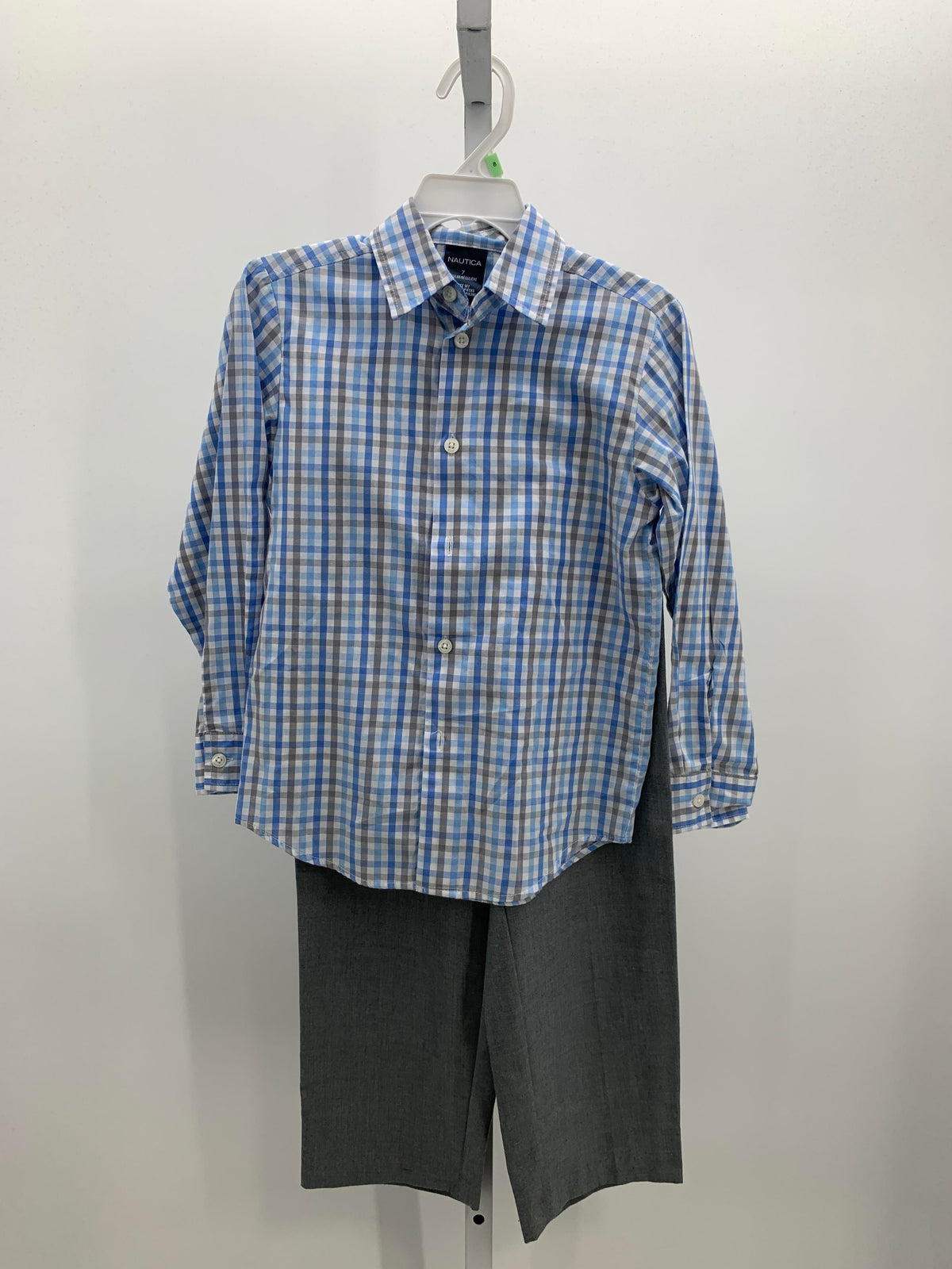 BLUE PLAID BTN DOWN SHIRT AND PANTS
