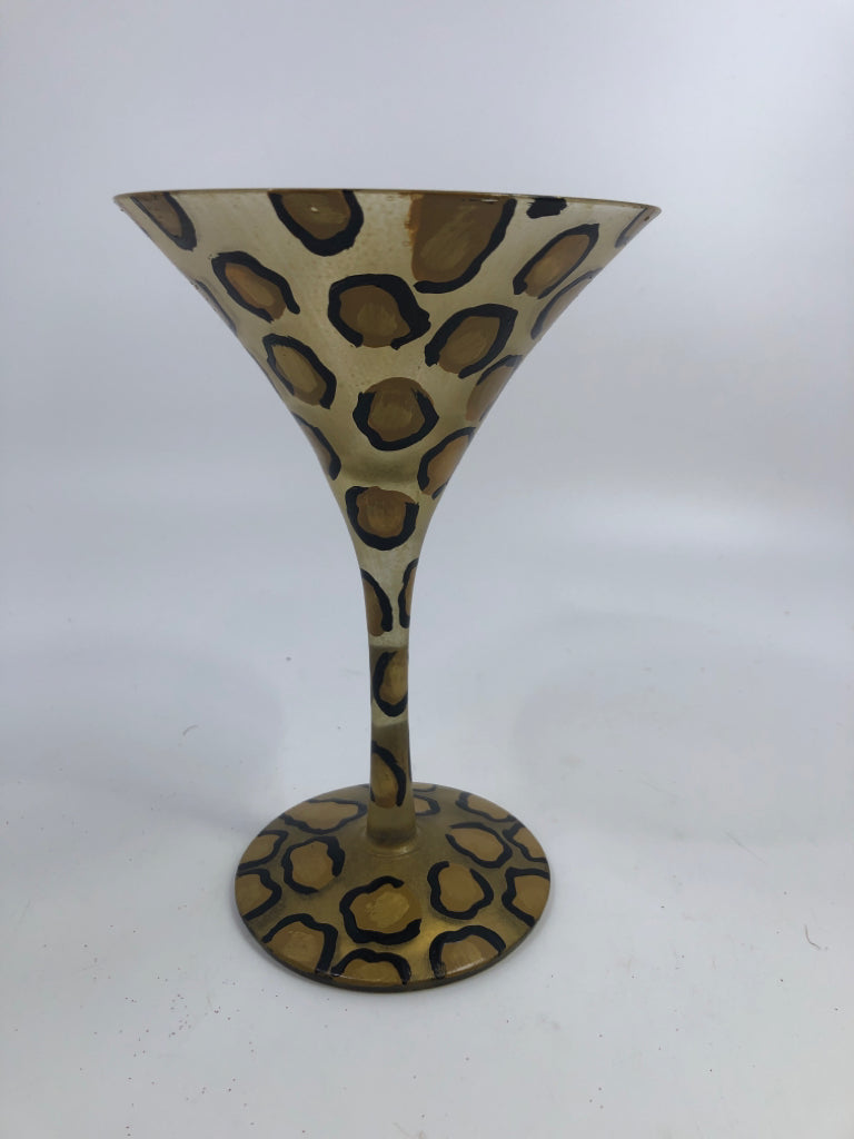 LEOPARD PRINT "LEOPARDTINI" MARTINI GLASS.