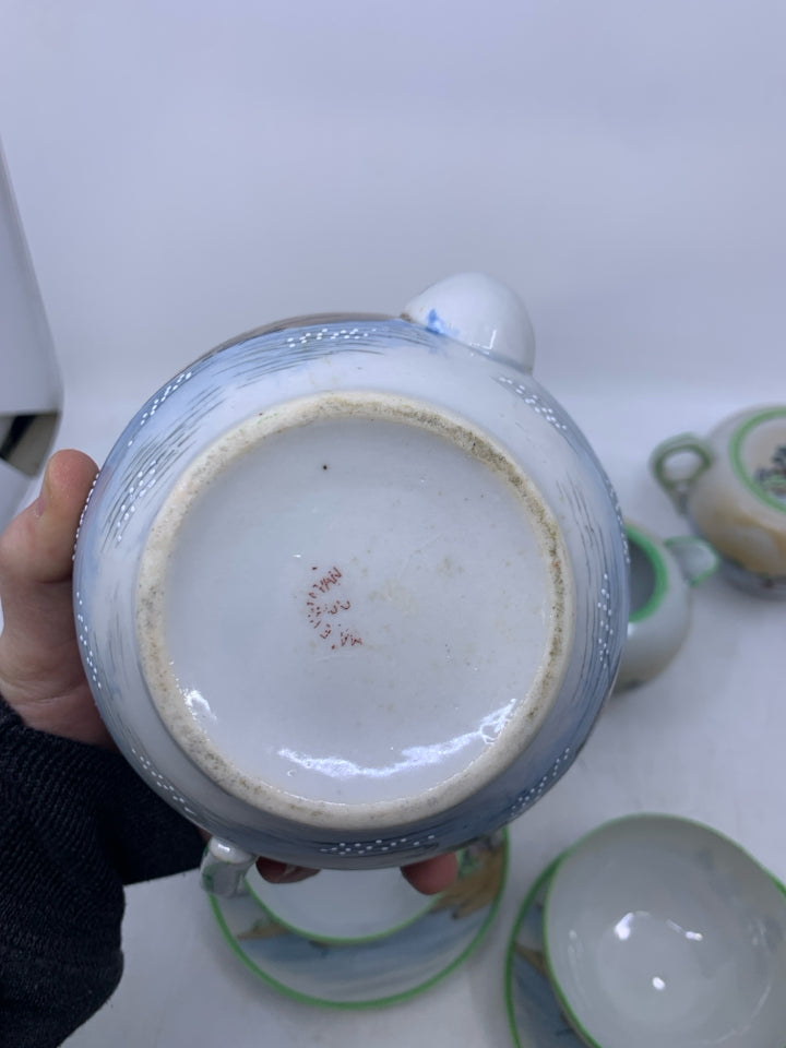 VTG 7 PC SVC 2 GREEN/WHITE ASIAN STYLE.