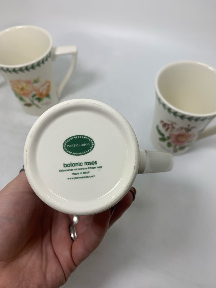 4 ASSORTED ROSES MUGS.