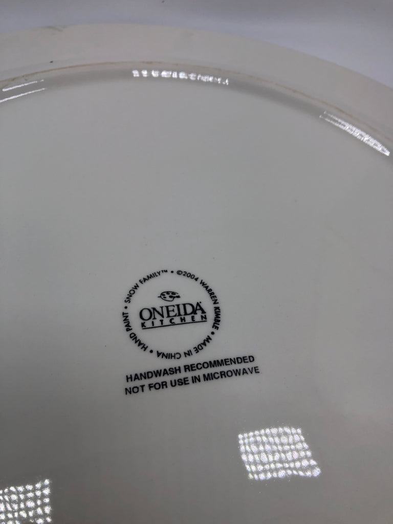 ROUND SNOWMAN PLATTER ONEIDA.