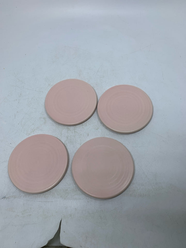 4 PALE PINK CERAMIC COASTERS THIRSTYSTONE.