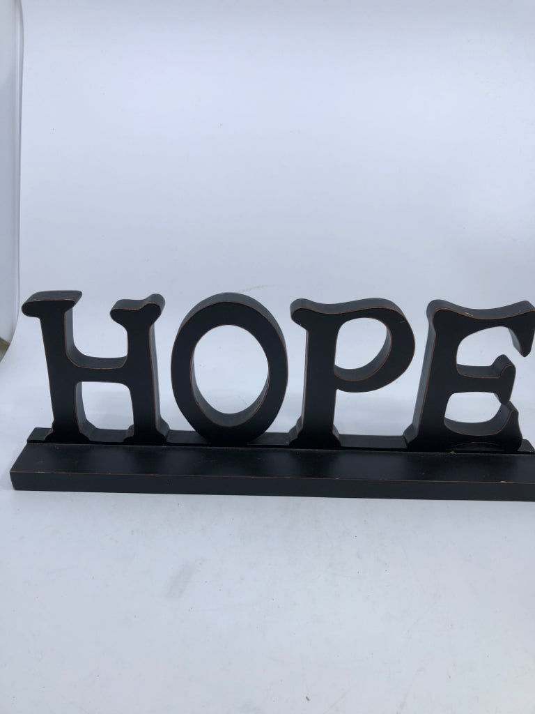 HOPE WOOD SIGN SHELF DECOR.