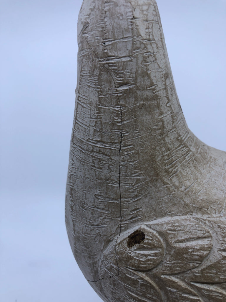 DISTRESSED RESIN STANDING CHICKEN.
