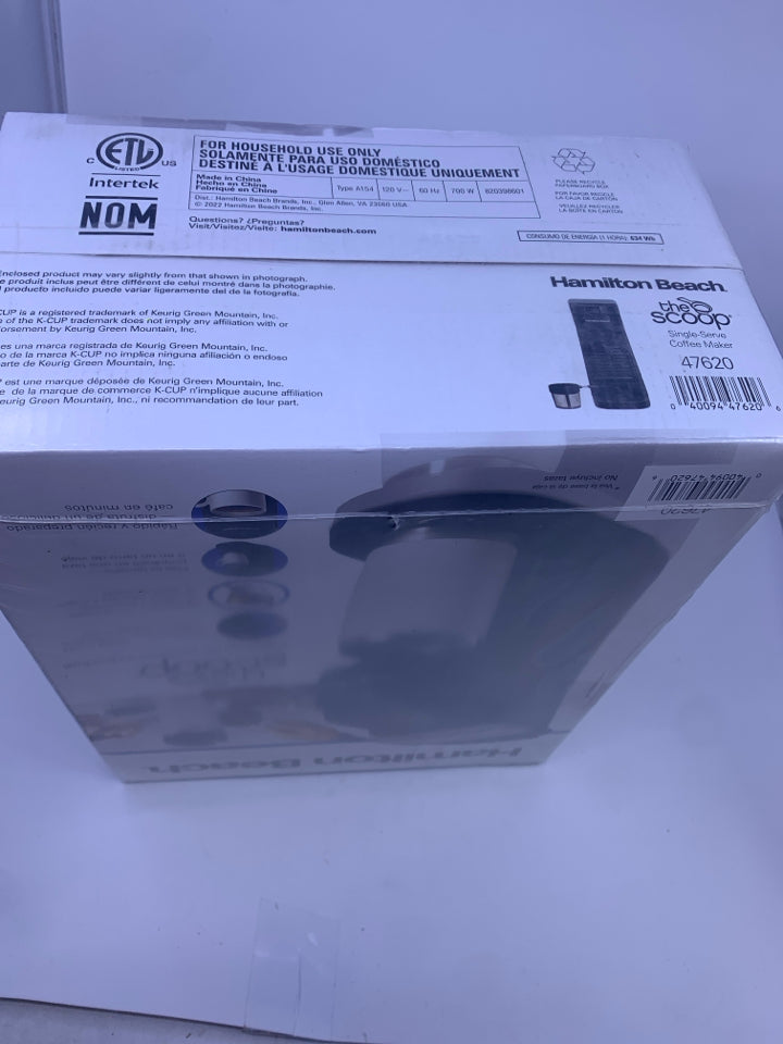 NIB HAMILTON BEACH SINGLE SERVE COFFEE MAKER.