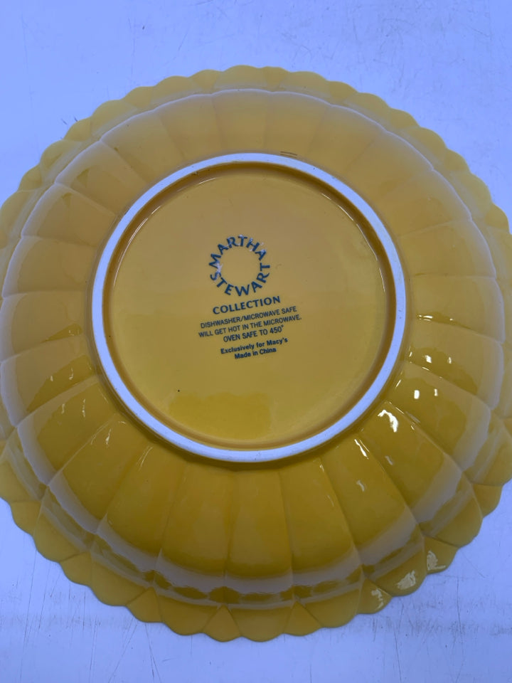 YELLOW FLOWERS TEXTURED BOWL.