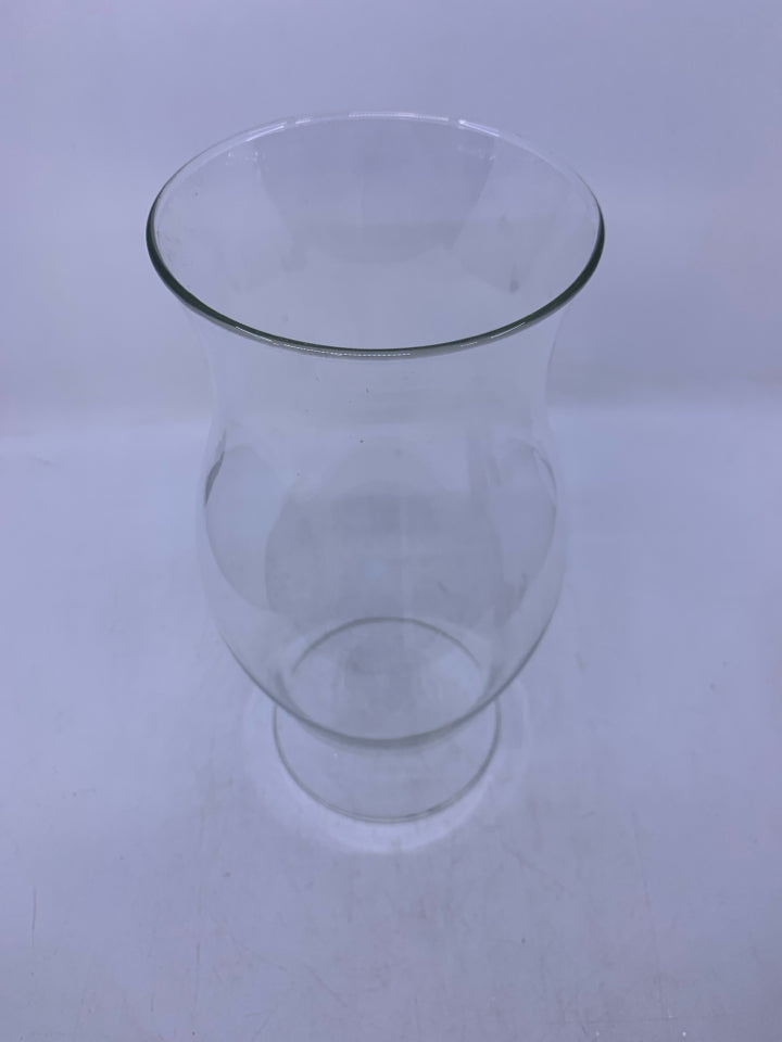 TALL GLASS HURRICANE SHADE.