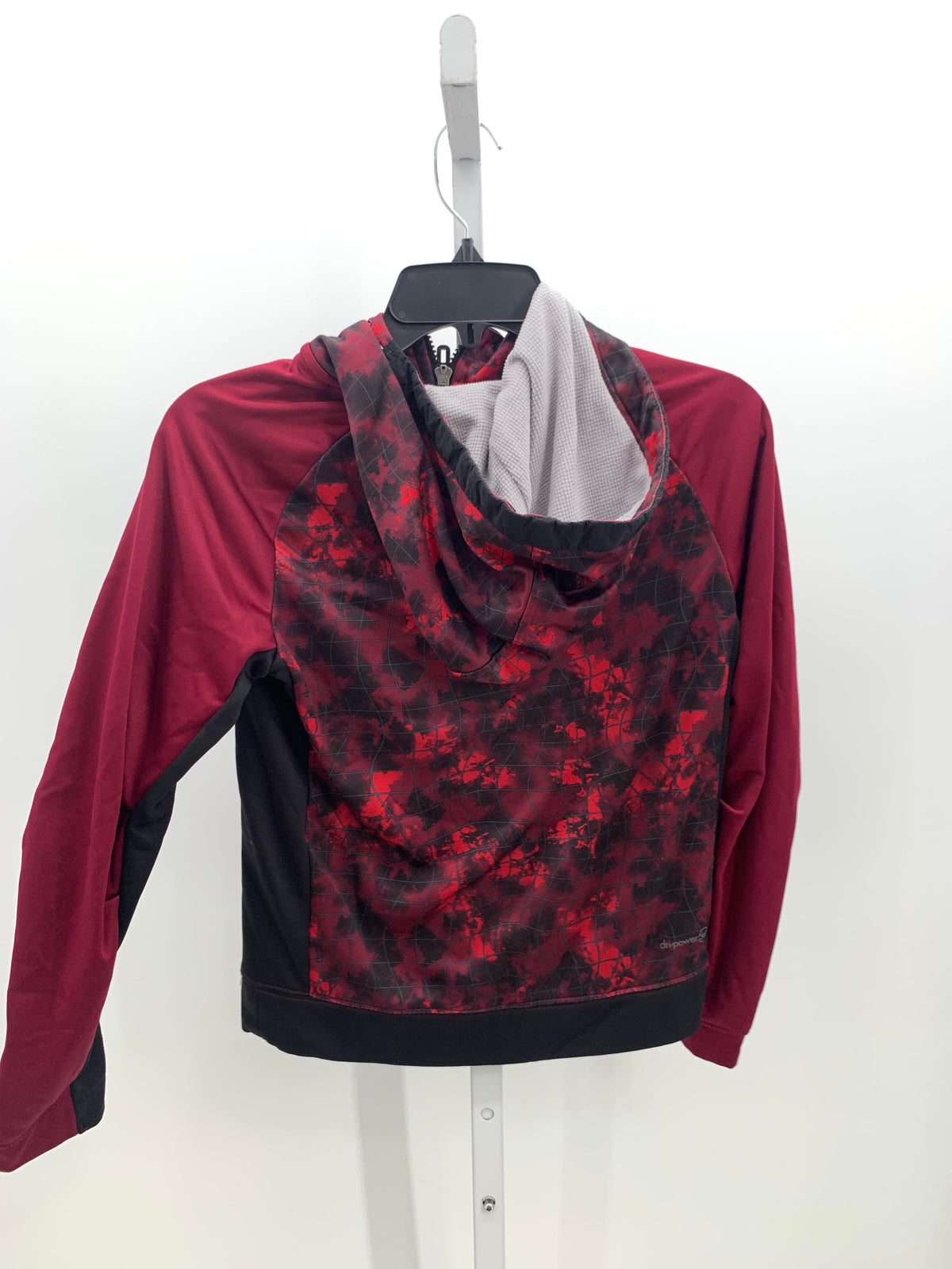 MAROON/ BLACK HOODED PULLOVER