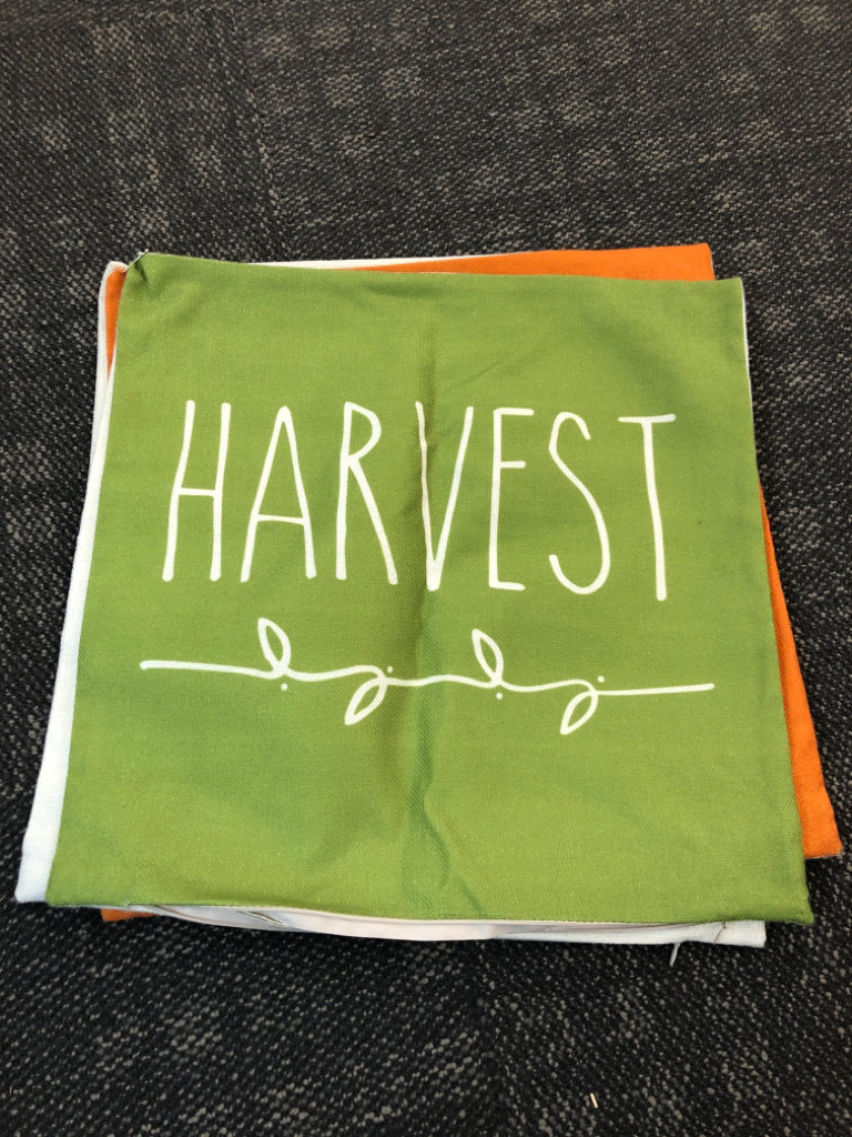 4 FALL THEMED PILLOW CASES.