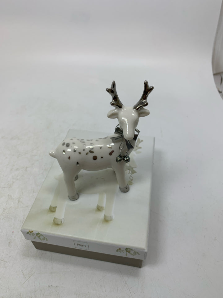 PIER 1 WHITE/SILVER REINDEER IN BOX.