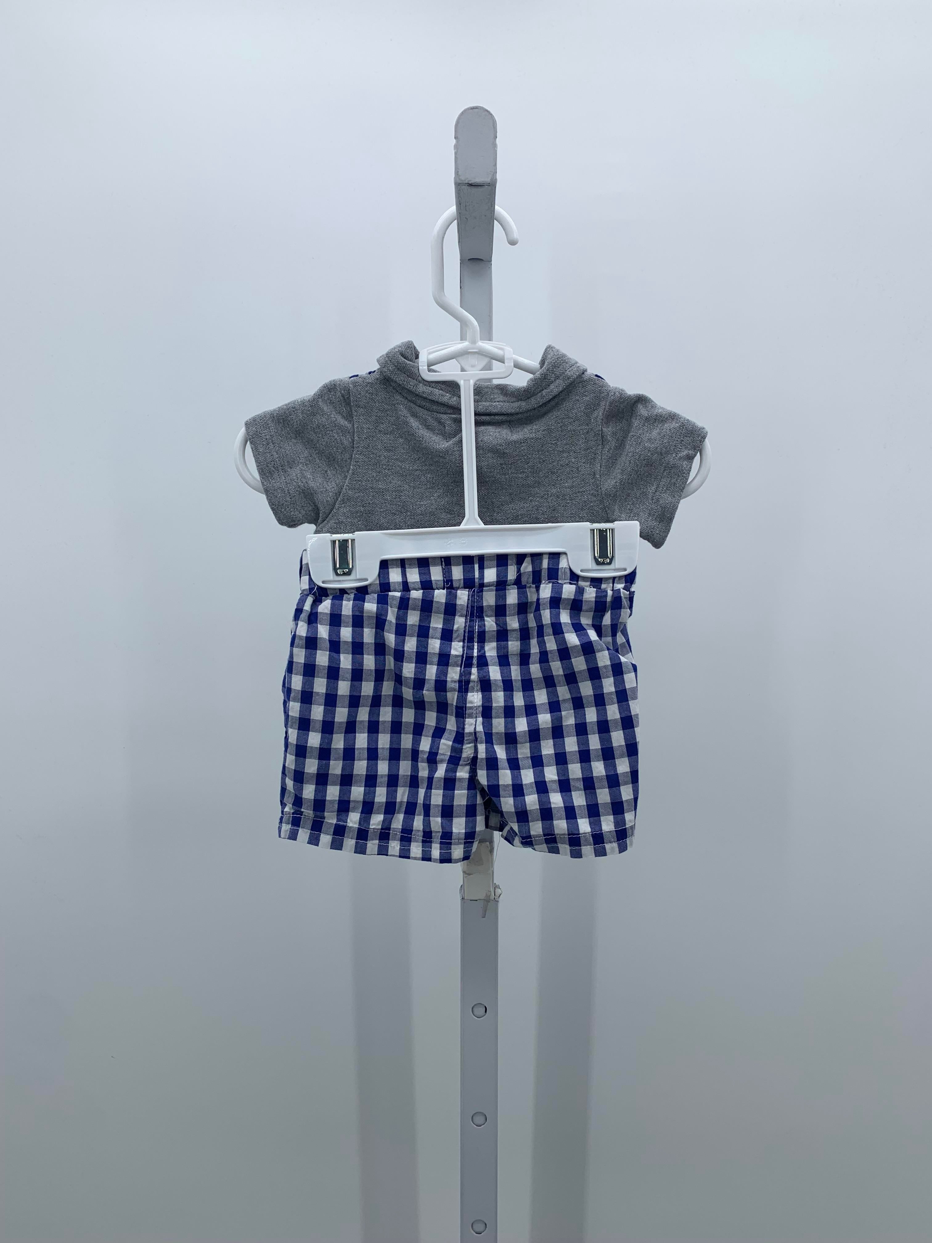 PLAID POLO BOW TIE SHIRT AND SHORTS.