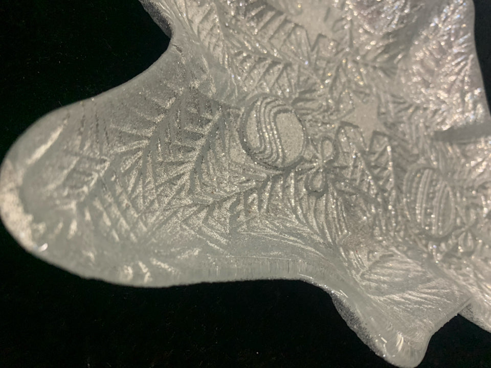 3 SILVER CHRISTMAS TREE DISH.
