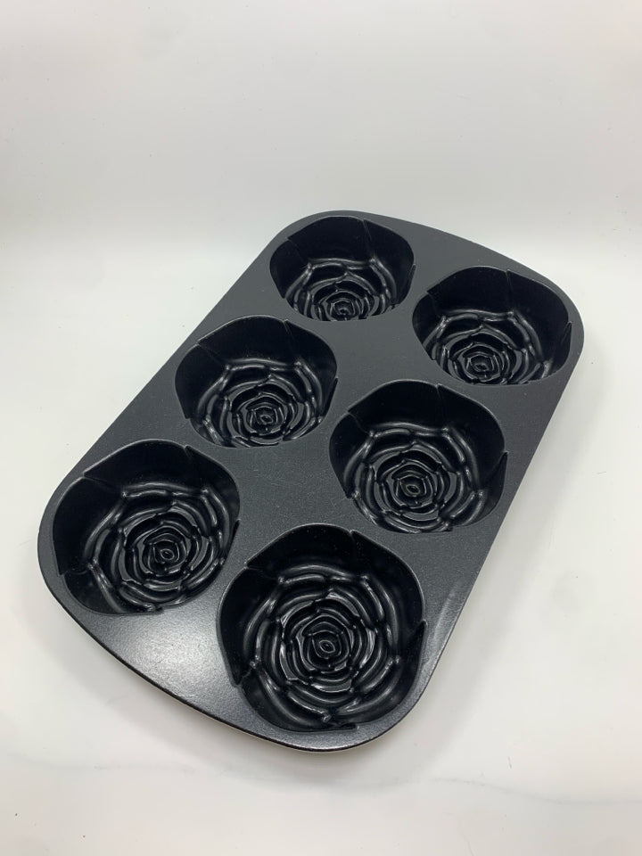 6-SLOT ROSE MINI CAKE PAN.