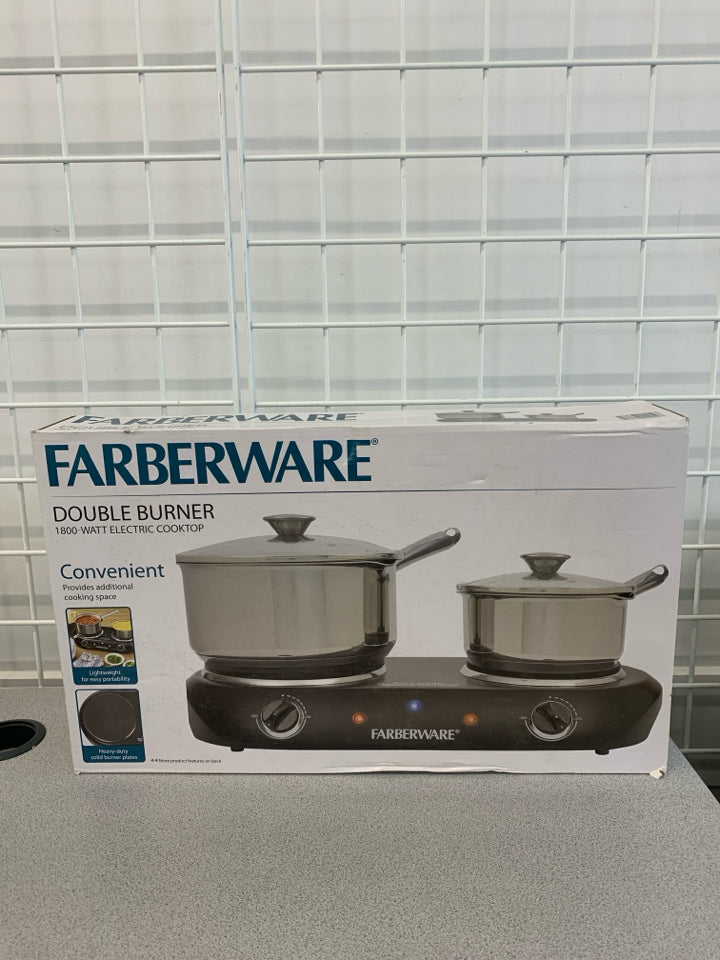 NIB FABERWARE DOUBLE BURNER.