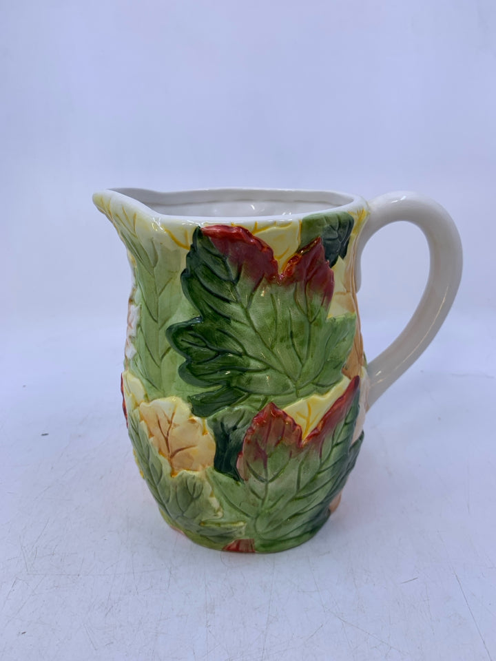 EMBOSSED LEAVES PITCHER.