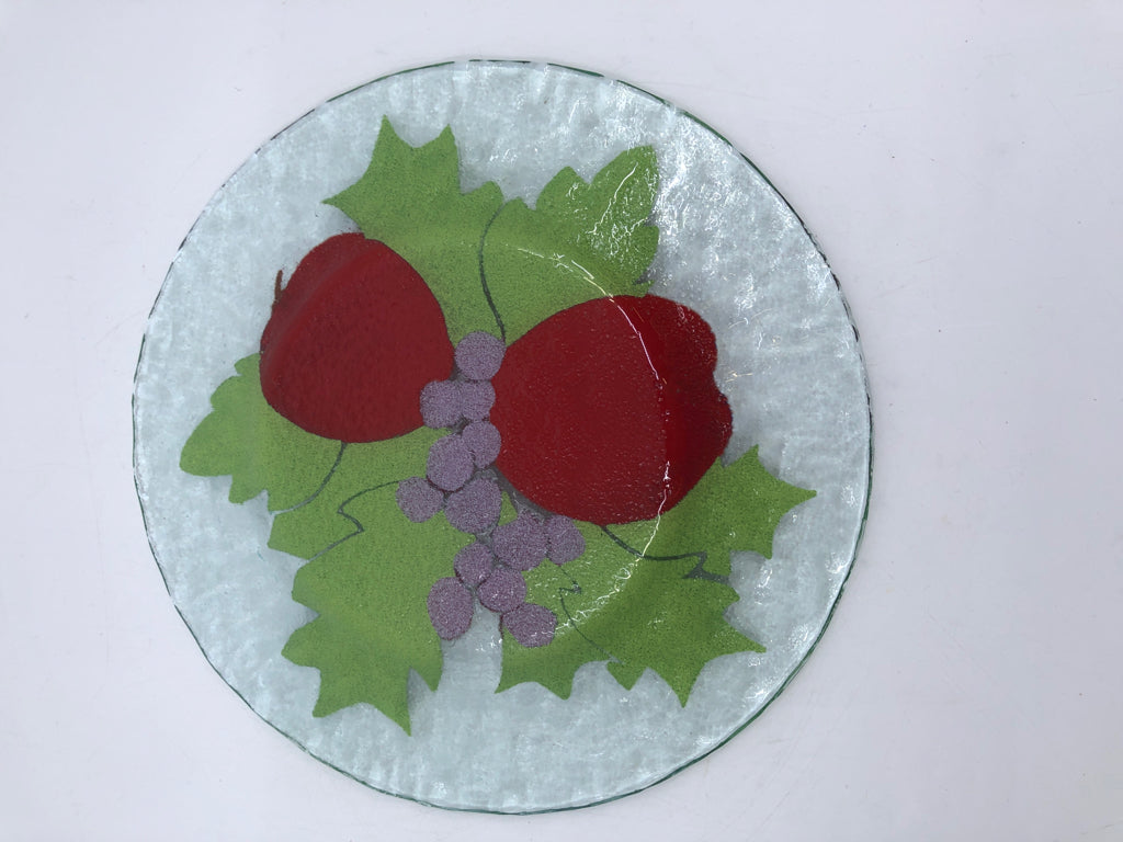 GLASS PLATE W/ APPLES + BERRIES.