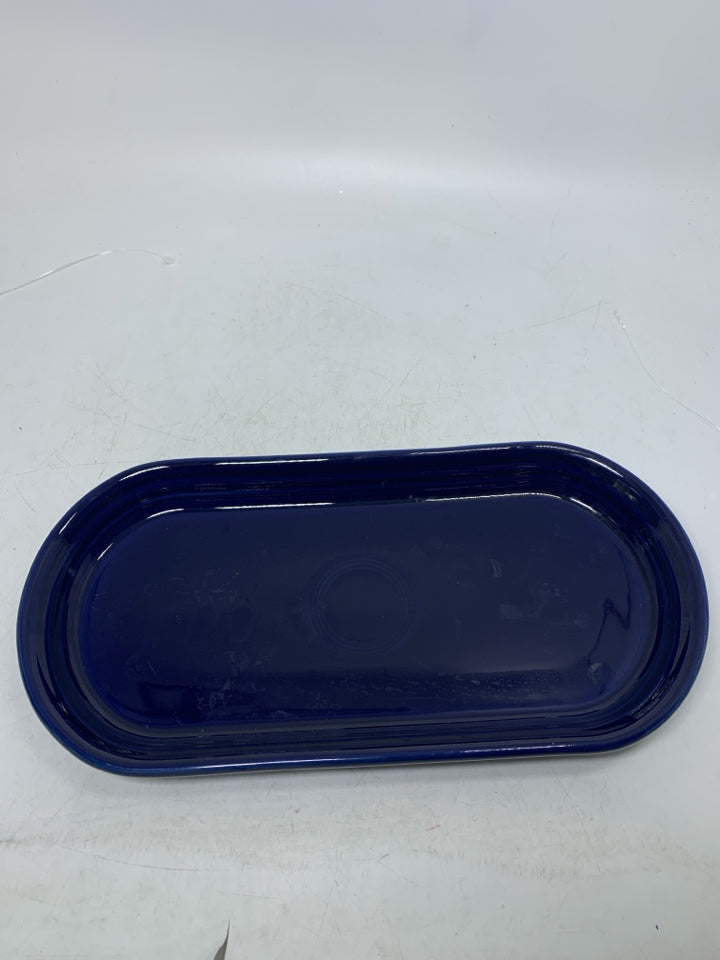 FIESTAWARE COBALT BLUE BREAD TRAY SERVING PLATTER.