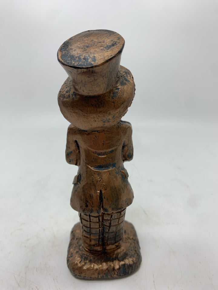 BRONZE PAINTED MAD HATTER FIGURE.