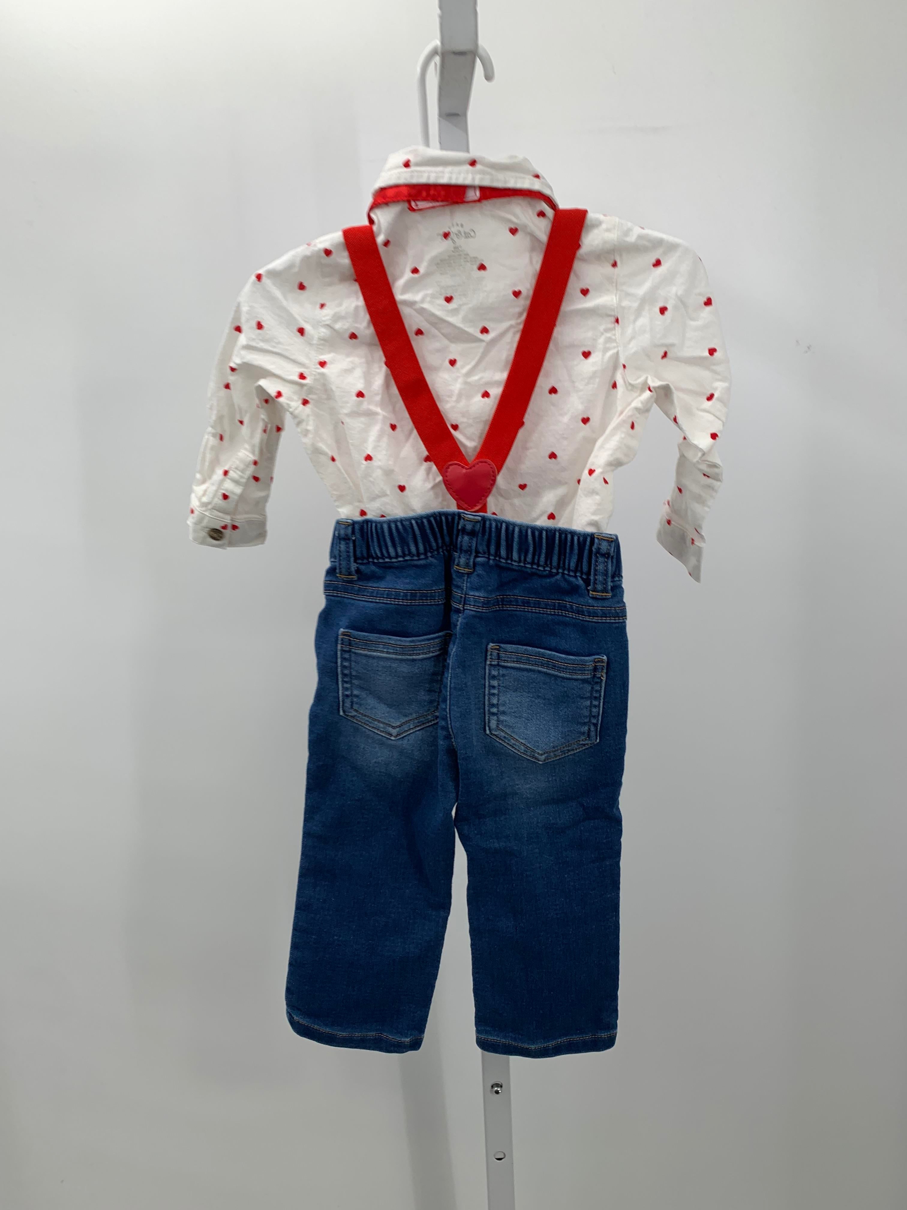 JEANS SUSPENDERS RED HEARTS BTN DOWN SHIRT AND BOW TIE