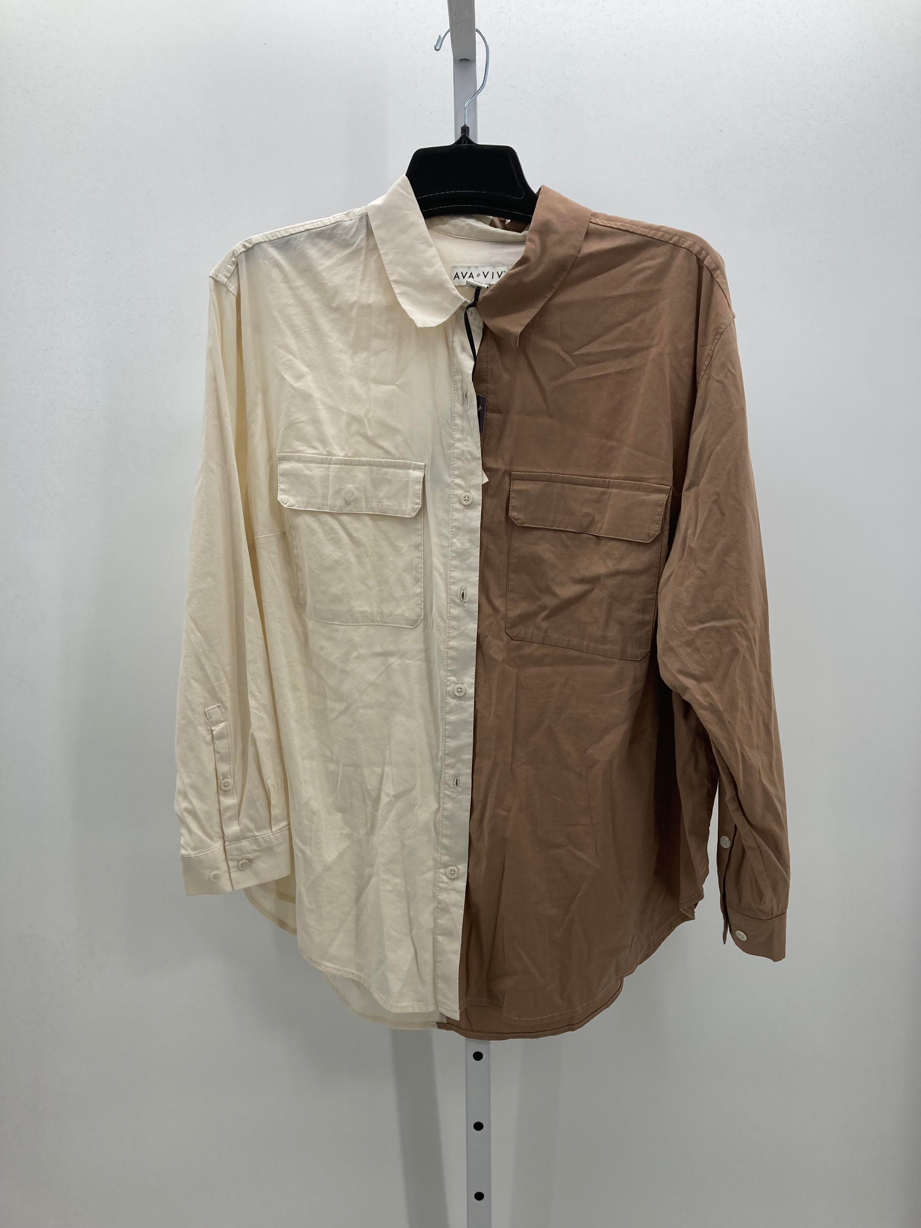 Ava & Viv Size XXL Misses Long Sleeve Shirt