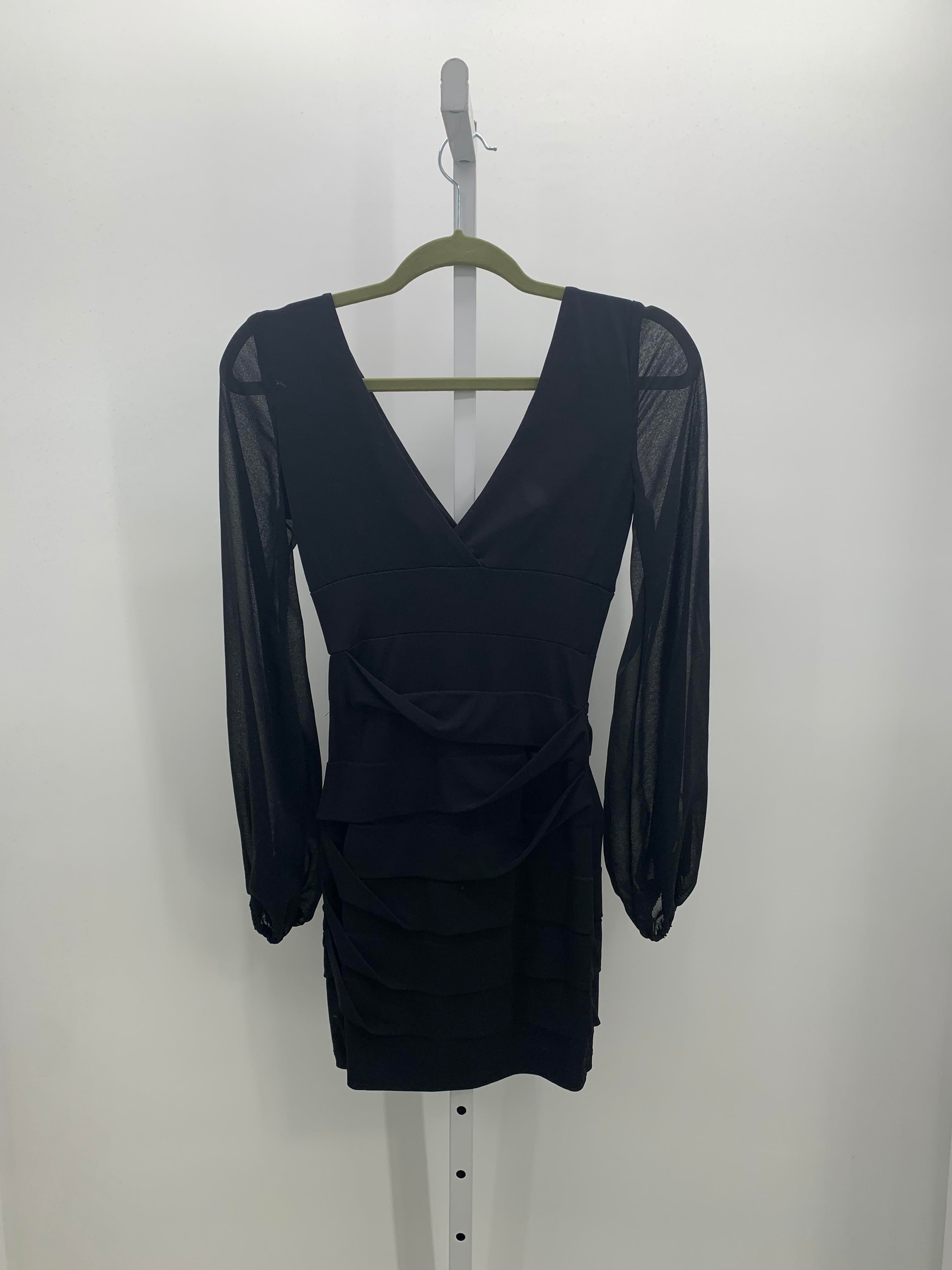 City Studio Black Size X Small Juniors Long Sleeve Dress