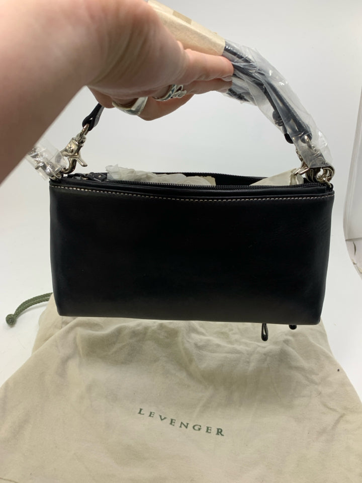 Levenger Leather Zip Top Shoulder Bag- New w/ Dust Bag