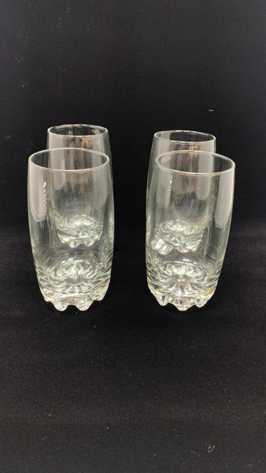 4 BORMIOLI TUMBLER GLASSES.