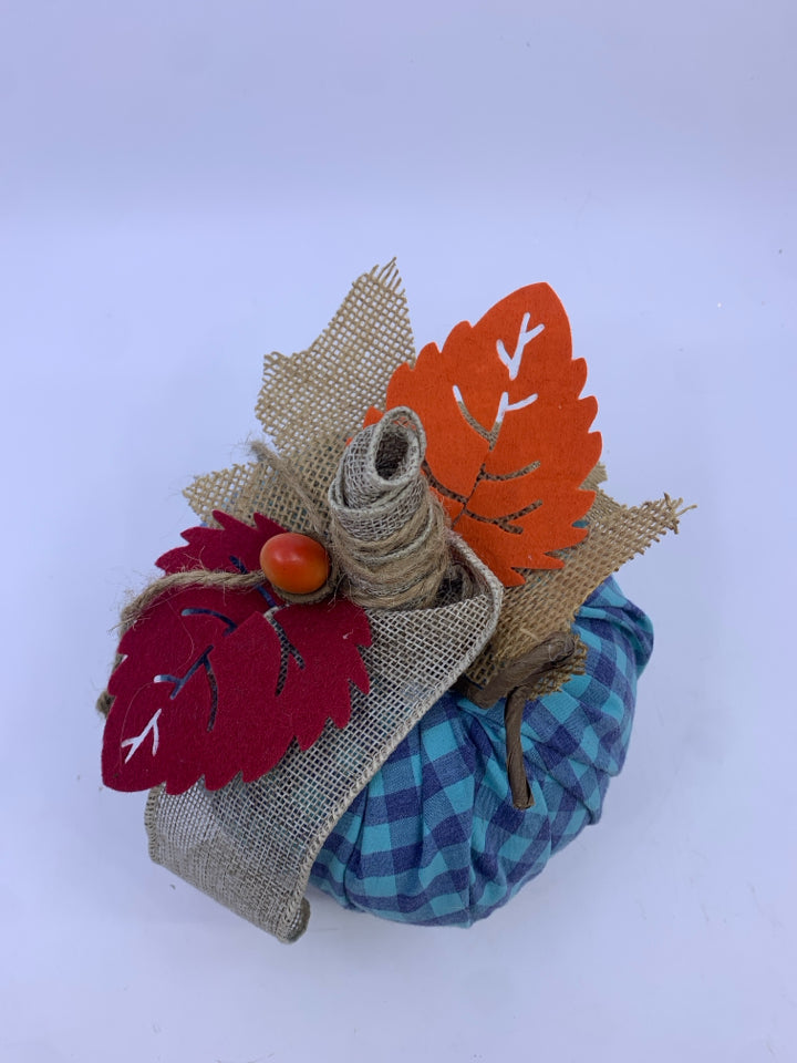 BLUE PLAID PUMPKIN.