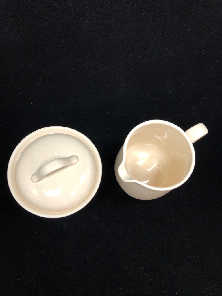 WHITE CREAM & SUGAR SET-CORNING.