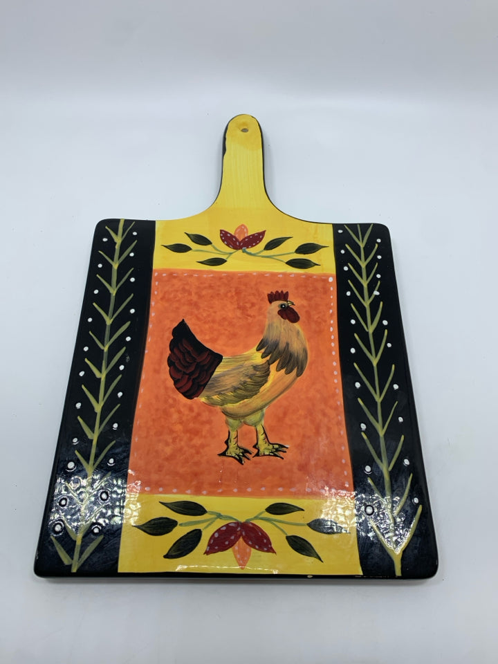 PAINTED ROOSTER CERAMIC BOARD.