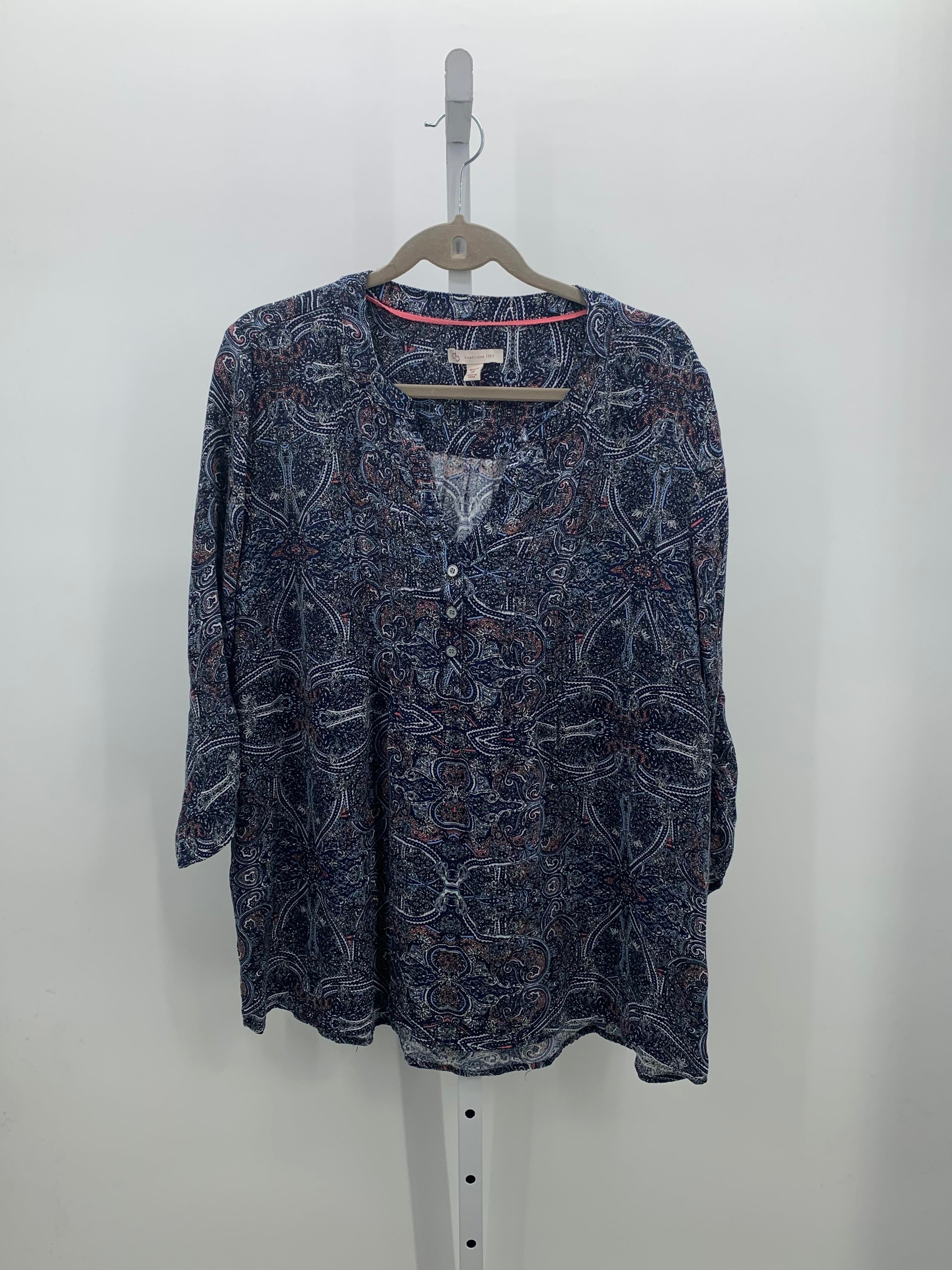 db Size 3X Womens 3/4 Sleeve Shirt