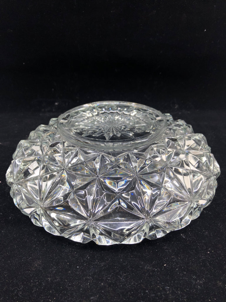 CUT GLASS FOLDED EDGE BOWL.