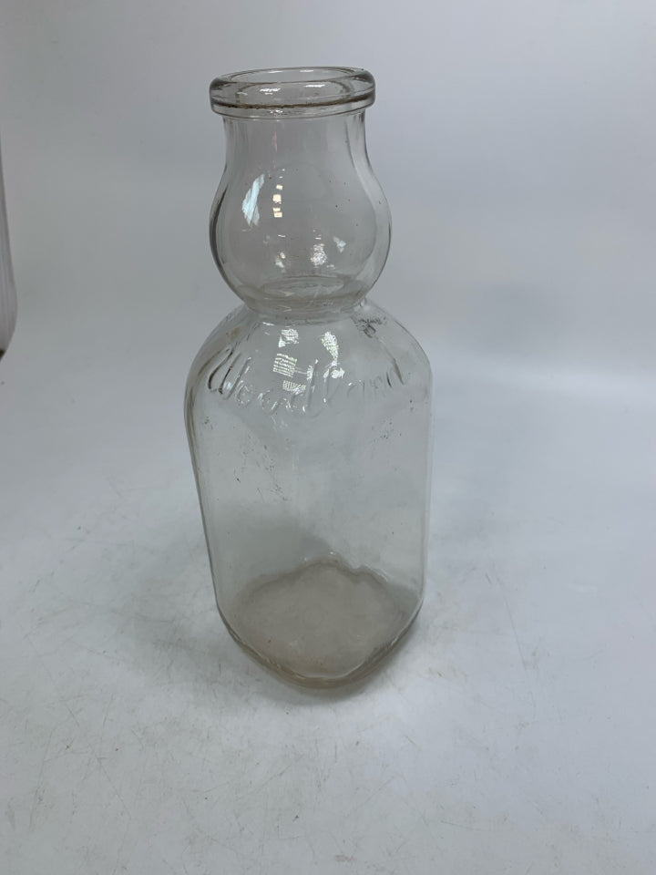 VTG WOODLAND GLASS BOTTLE EMPTY.