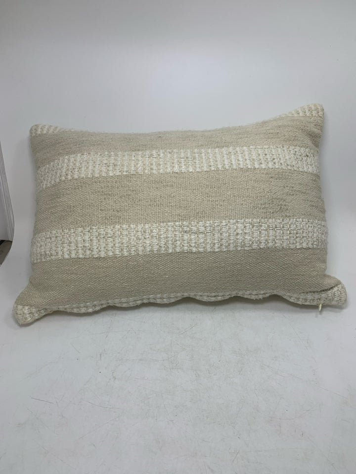 RECTANGLE STRIPED TEXTURED PILLOW.